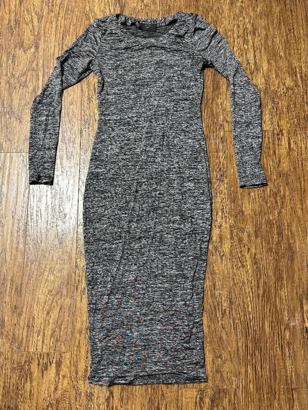 AX Paris Bodycon Long Sleeve Maxi Dress Grey/Black Women's Size Small